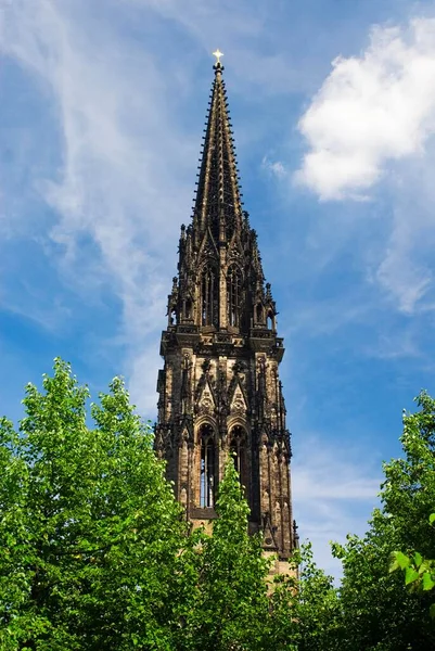 Tower Sankt Nikolai Church Hamburg Germany Europe — Stock Photo, Image