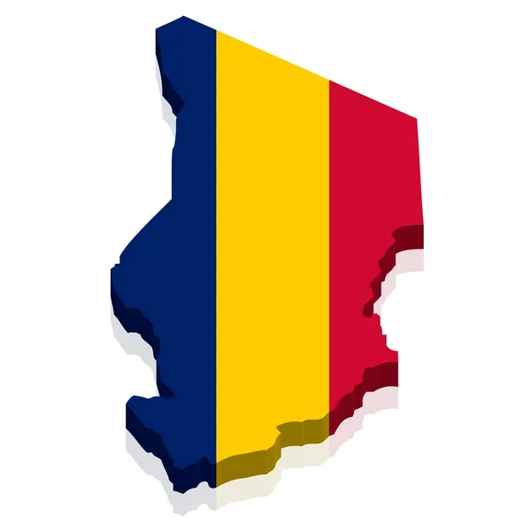 Tvar Národní Vlajka Čadské Republiky Počítačová Grafika — Stock fotografie