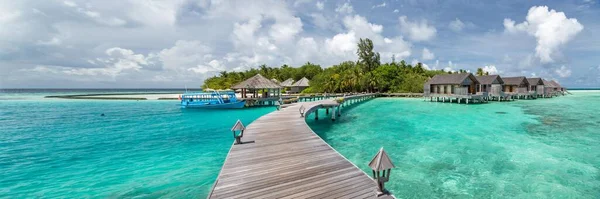 Isla Tropical Isla Gangehi Atolón Ari Océano Índico Maldivas Asia — Foto de Stock