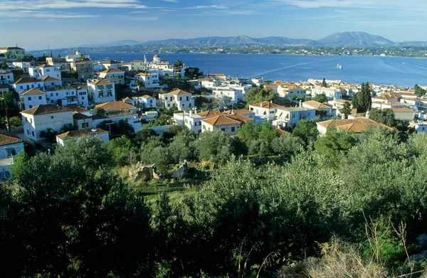 Вид Остров Спетсес Саронийские Острова Греция Европа — стоковое фото