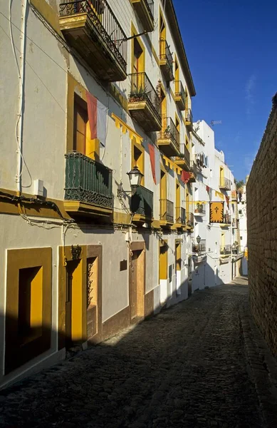 Narrow Lane Dalt Vila Historic Center Eivissa —  Fotos de Stock