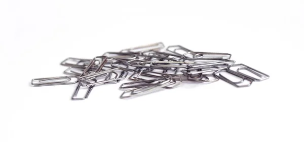 Chrome Plated Paper Clips Paperclips — Stock fotografie