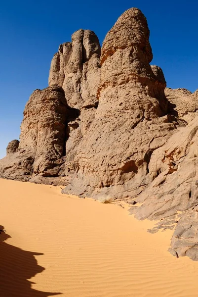 Sandstone Rock Formation Ghessour Tassili Hoggar Wilaya Tamanrasset Algeria Sahara — стоковое фото