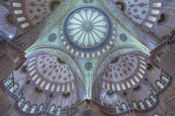 Wnętrze Błękitnego Meczetu Sułtanahmet Stambuł Turcja Azja — Zdjęcie stockowe