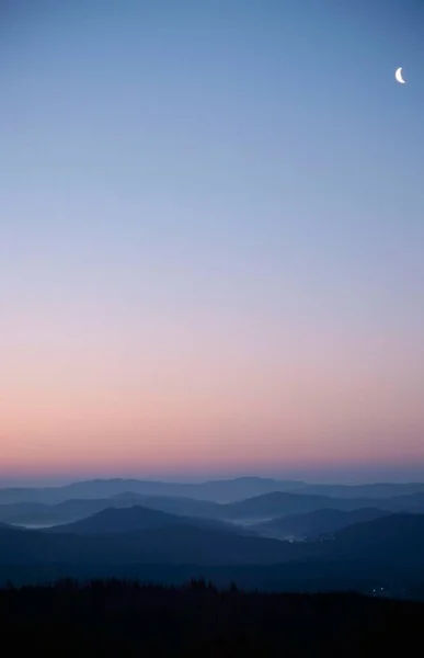 Blick Vom Lusen Auf Den Bayrischen Wald Morgengrauen Bayern Deutschland — Stockfoto