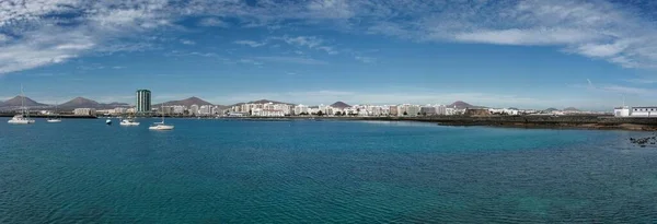 City panorama of Arrecife, as seen from the sea, Arrecife, Lanzarote, Canary Islands, Spain, Europe
