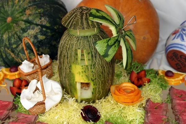 Table Decoration Made Melon — Foto de Stock
