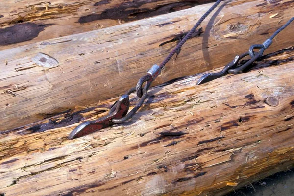 Hooks Wood Truss Close View — стоковое фото