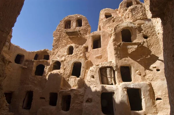 Storage Rooms Ghorfas Nalut Nafusah Mountains Libya Africa — 图库照片