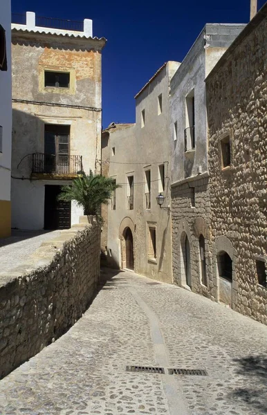 Callejón Estrecho Centro Histórico Eivissa Dalt Vila —  Fotos de Stock