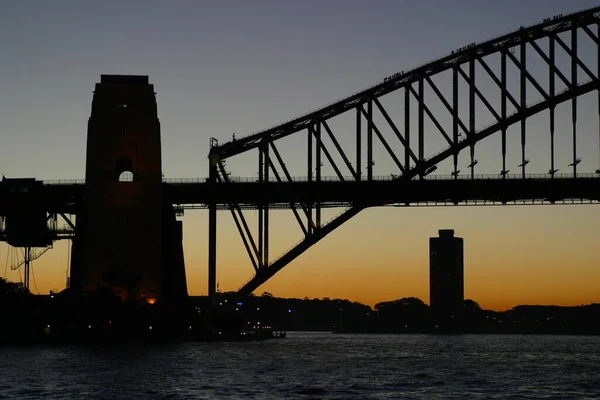 Half Harbour Bridge Evening Light Sydney Australia — Φωτογραφία Αρχείου