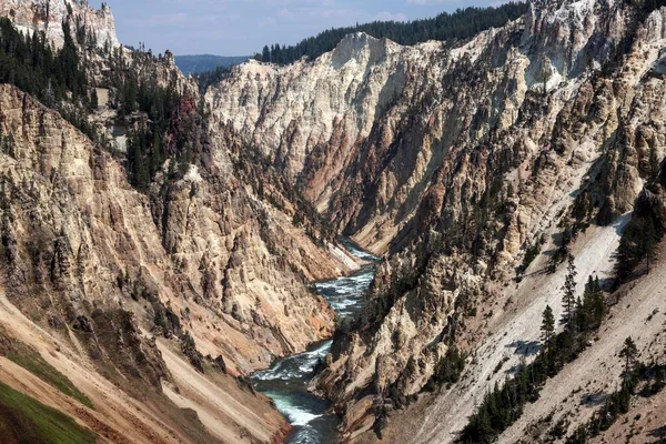 View Grand Canyon Yellowstone Yellowstone River Yellowstone National Park Wyoming — Stockfoto