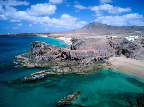 Papagaya Sahili Lanzarote Kanarya Adaları Papagaya Sahili Spanya Avrupa — Stok fotoğraf