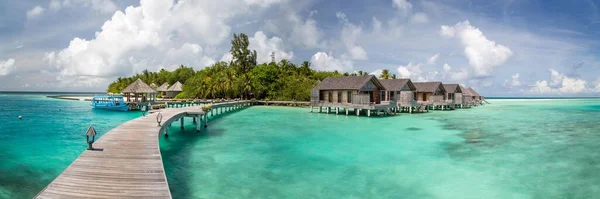 Isla Tropical Isla Gangehi Atolón Ari Océano Índico Maldivas Asia — Foto de Stock