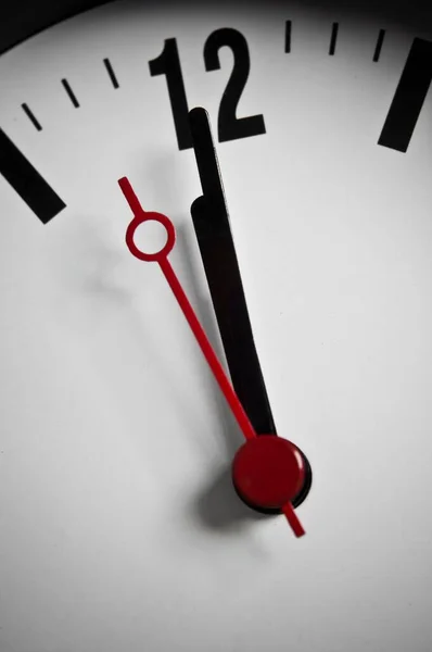 Clock Shortly Twelve Symbolic Image Deadline Looming Time Running Out — Photo