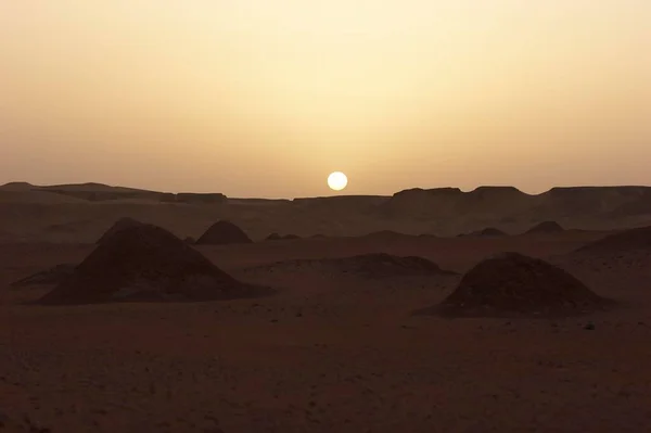 Sunset Desert Hills Front — Fotografia de Stock