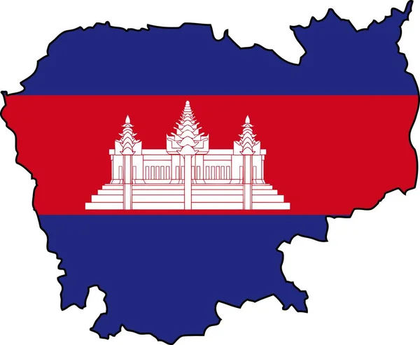 Cambodia Flag Outline Asia — Φωτογραφία Αρχείου