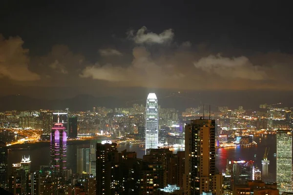 Geceleyin Hong Kong Hong Kong Çin Porseleni — Stok fotoğraf