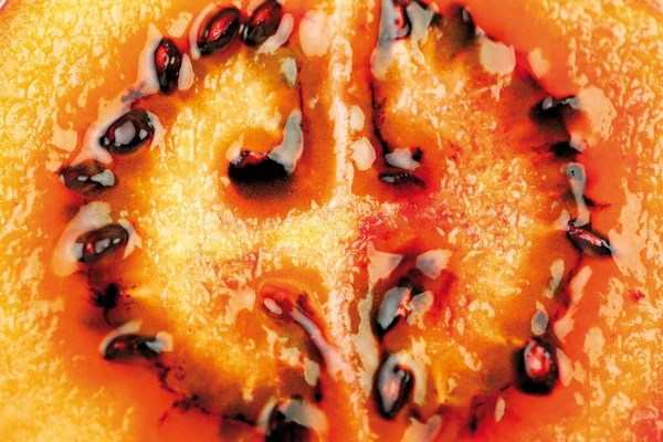 Tamarillo Halved Fruit Closeup View — Stockfoto
