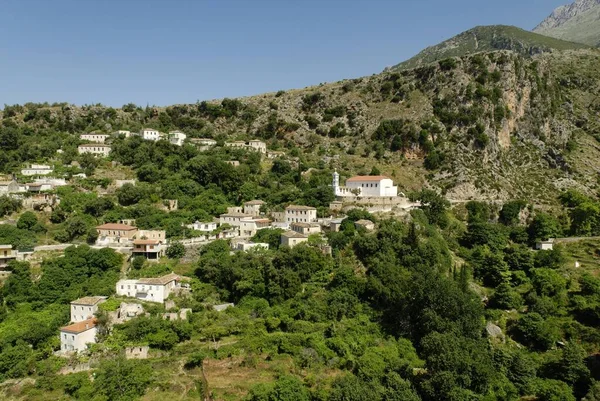 Village Dhermi Albanian Riviera Albania Balkans Europe — Fotografia de Stock