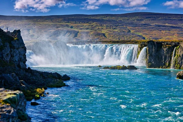 Waterfall Godafoss Laugar Fosshlli Iceland Europe — Stock Photo, Image