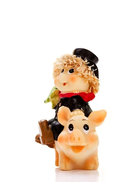 Chimney Sweeper Lucky Pig Figurines — Stock Photo, Image