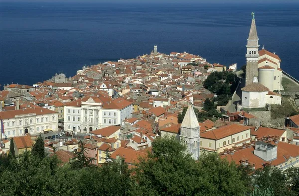 Centro Histórico Piran Região Primorska Eslovênia Europa — Fotografia de Stock