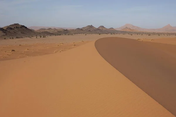Sand Dunes Border Algeria Sahara Southern Morocco Morocco Africa — Stock Photo, Image