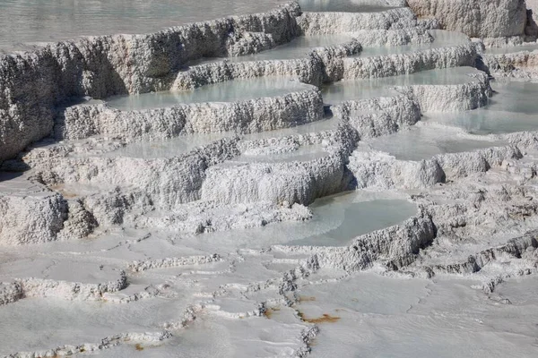 Travertine Terraces Hot Springs Mineral Deposits Palette Spring Lower Terraces — Stock Photo, Image