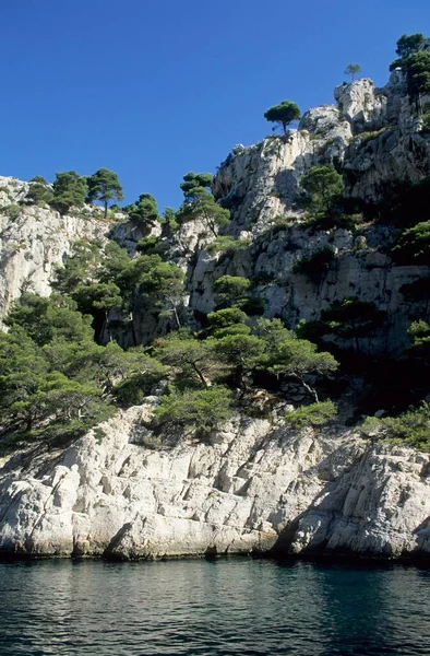 Skalnaté Pobřeží Calanque Den Vau Provence Francie Evropa — Stock fotografie