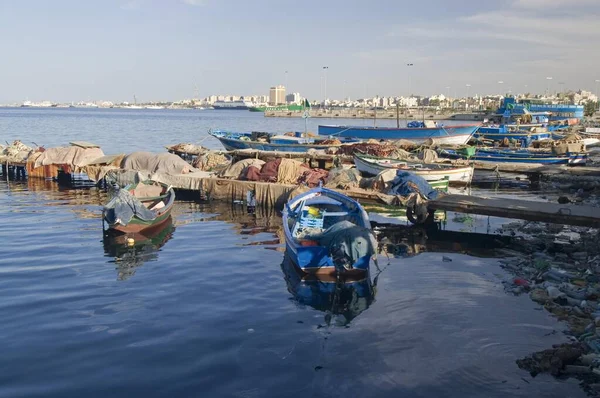 Barche Navi Nel Porto Tripolis Tripoli Libia Africa — Foto Stock