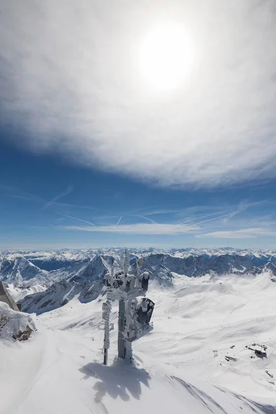 Alpenpanorama Sendemast Zugspitze Oberbayern Bayern Deutschland Europa — Stockfoto