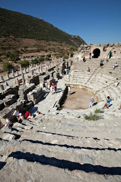 People Visit Odeion City Ephesus Odeion Ancient Building Ephesus Izmir — Stock Photo, Image