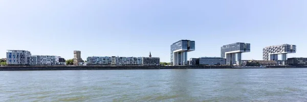 Crane Houses Rhine Rhine River Cologne North Rhine Westphalia Germany — Stockfoto
