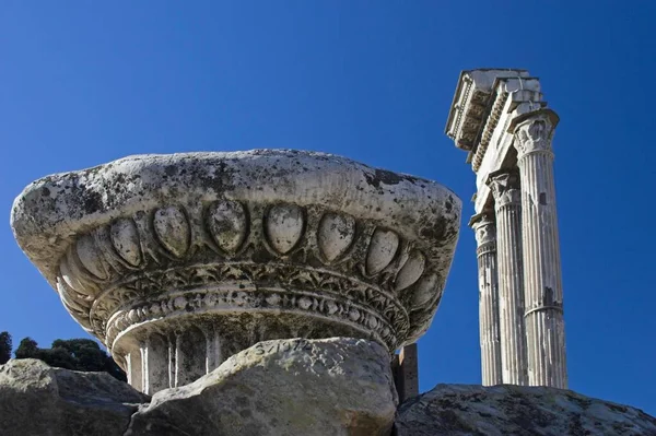 Antique Columns Foro Romano Rome Italy Europe — Stok fotoğraf