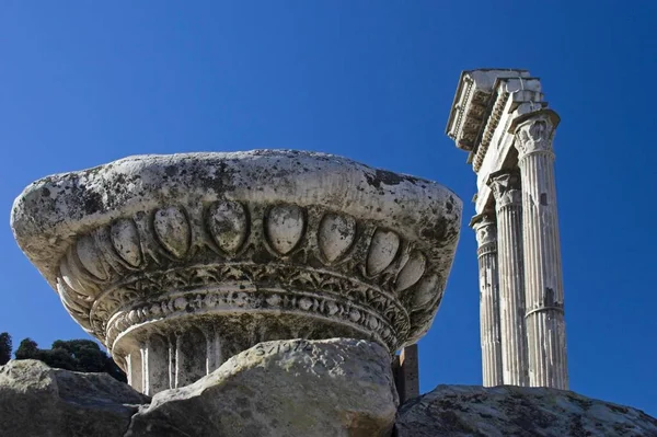 Antika Sütunlar Foro Romano Roma Talya Avrupa — Stok fotoğraf