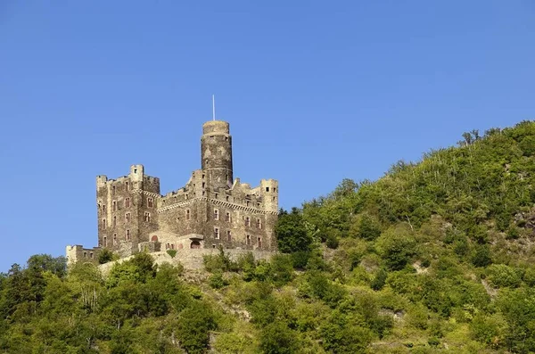 Hill Castle Burg Maus Castle Goarshausen Wellmich Unesco World Cultural — стокове фото