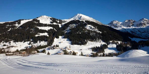 Mittelberg Winter Kleinwalsertal Allgu Alps Vorarlberg Austria Europe — Stockfoto