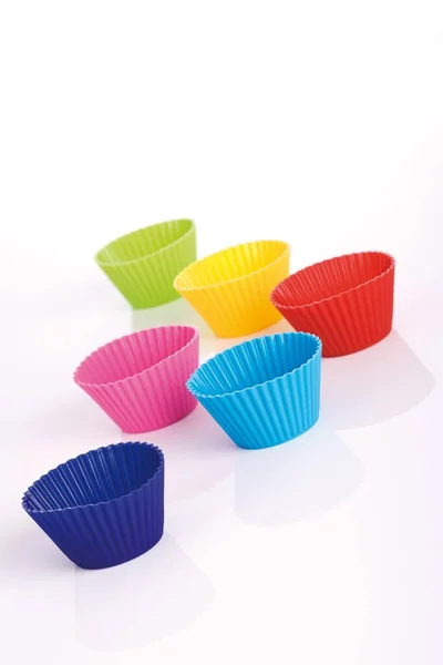 Baking Cups White Background Close View — Stock Photo, Image