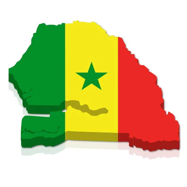 Szenegál Zászlója Számítógépes Grafika — Stock Fotó