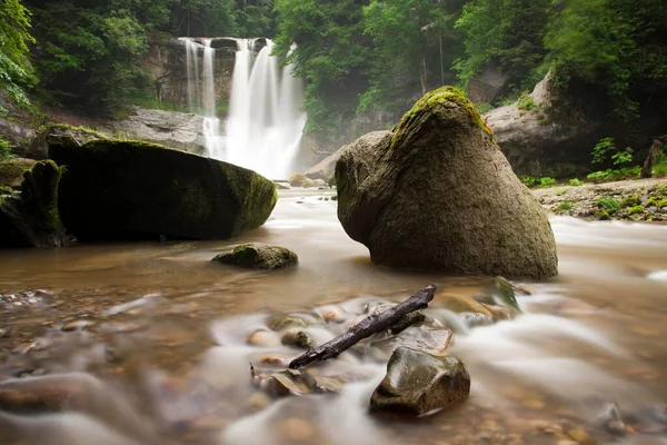 Hoechfall Waterfall Teufen Appenzell Region Rotbach Stream Drops Metres Appenzell — Stockfoto