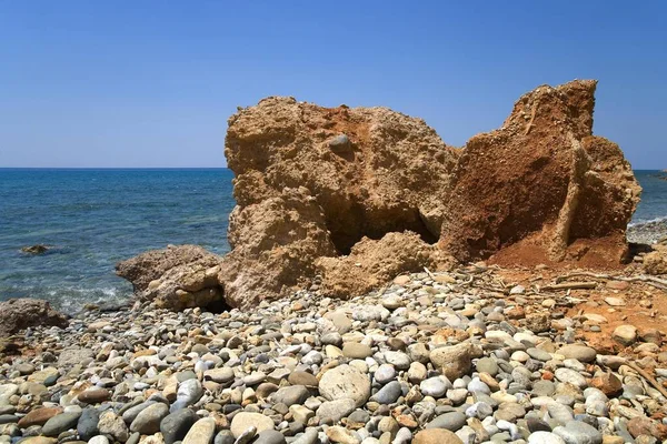 Tipo Roccia Spiaggia Creta Grecia Europa — Foto Stock