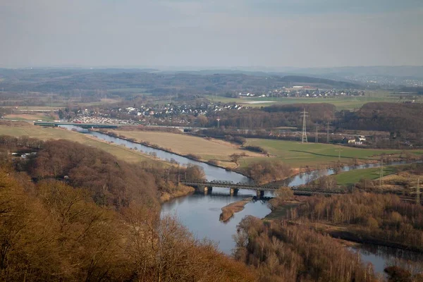 Confluence Ruhr Lenne Hagen Ruhr Area North Rhine Westphalia Germany — Stock Photo, Image