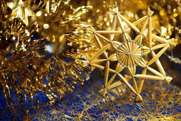 Christmas Decorations Star Made Straw — Φωτογραφία Αρχείου