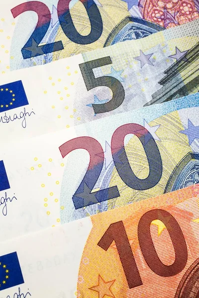 Ten Twenty Five Euros Paper Currency Bank Notes — Photo