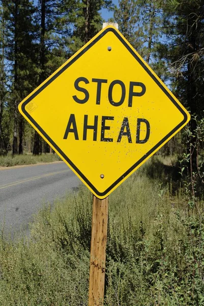 Stop Ahead Stop Sign Ameican Road Sign — Φωτογραφία Αρχείου