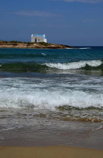 Small Chapel Small Offshore Island Malia Crete Greece Europe — Stockfoto