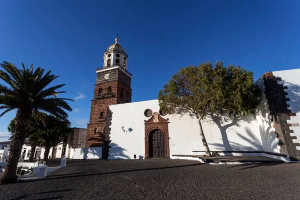 Iglesia Nuestra Señora Guadalupe Luz Noche Teguise Lanzarote Islas Canarias — Foto de Stock