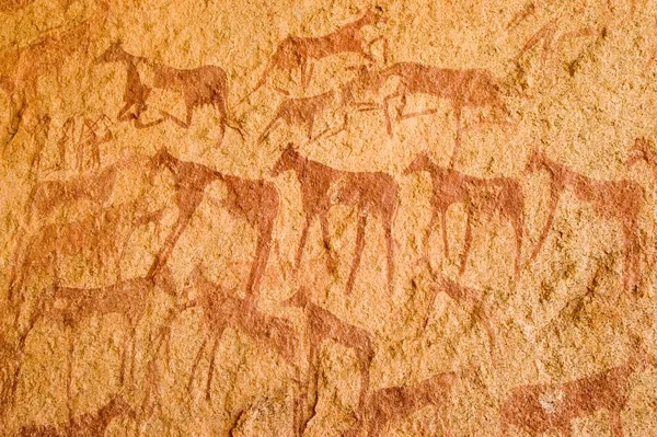 Prehistoric Rock Painting Jebel Uweinat Jabal Awaynat — Stock Photo, Image