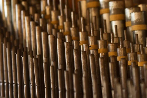 Church Organ Flue Pipes — 图库照片